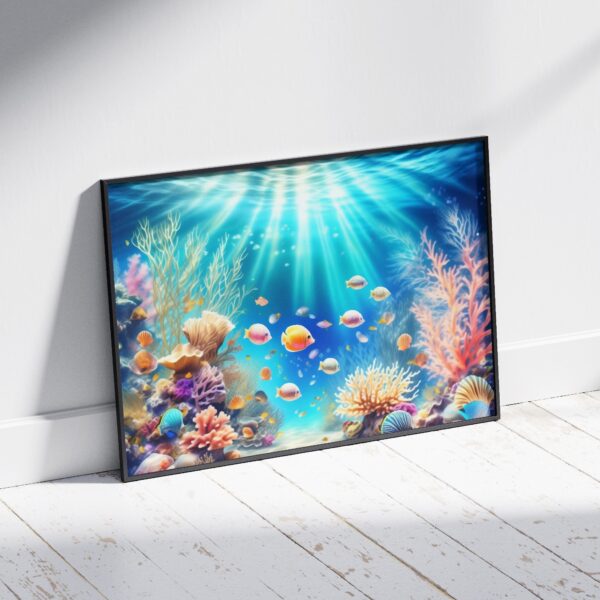 Vibrant underwater world digital art print