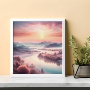 Ethereal sunrise landscape digital art