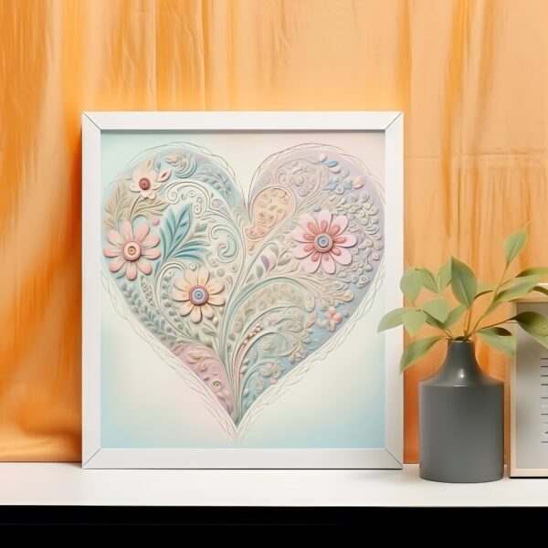 Folk art heart